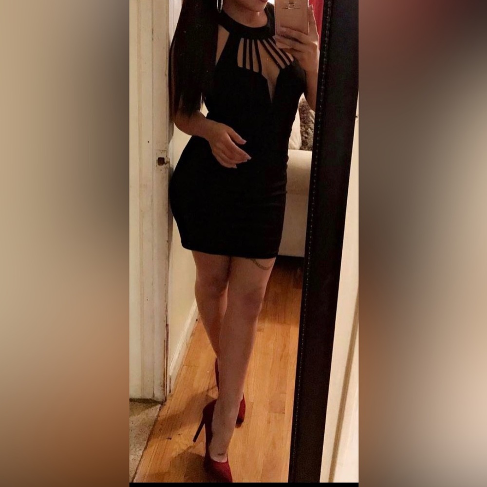 Lovely open back mini dress